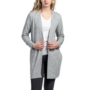 Hello Mello Weightless Lounge Cardigan Small Gray Open Front Long Sweater